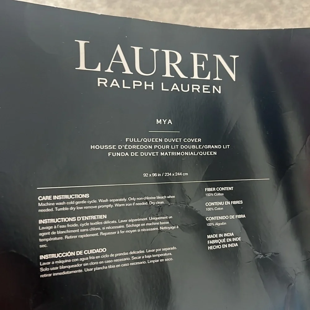 Lauren Ralph Lauren Mya Floral Duvet Cover in Pearl, NEW, Size Queen